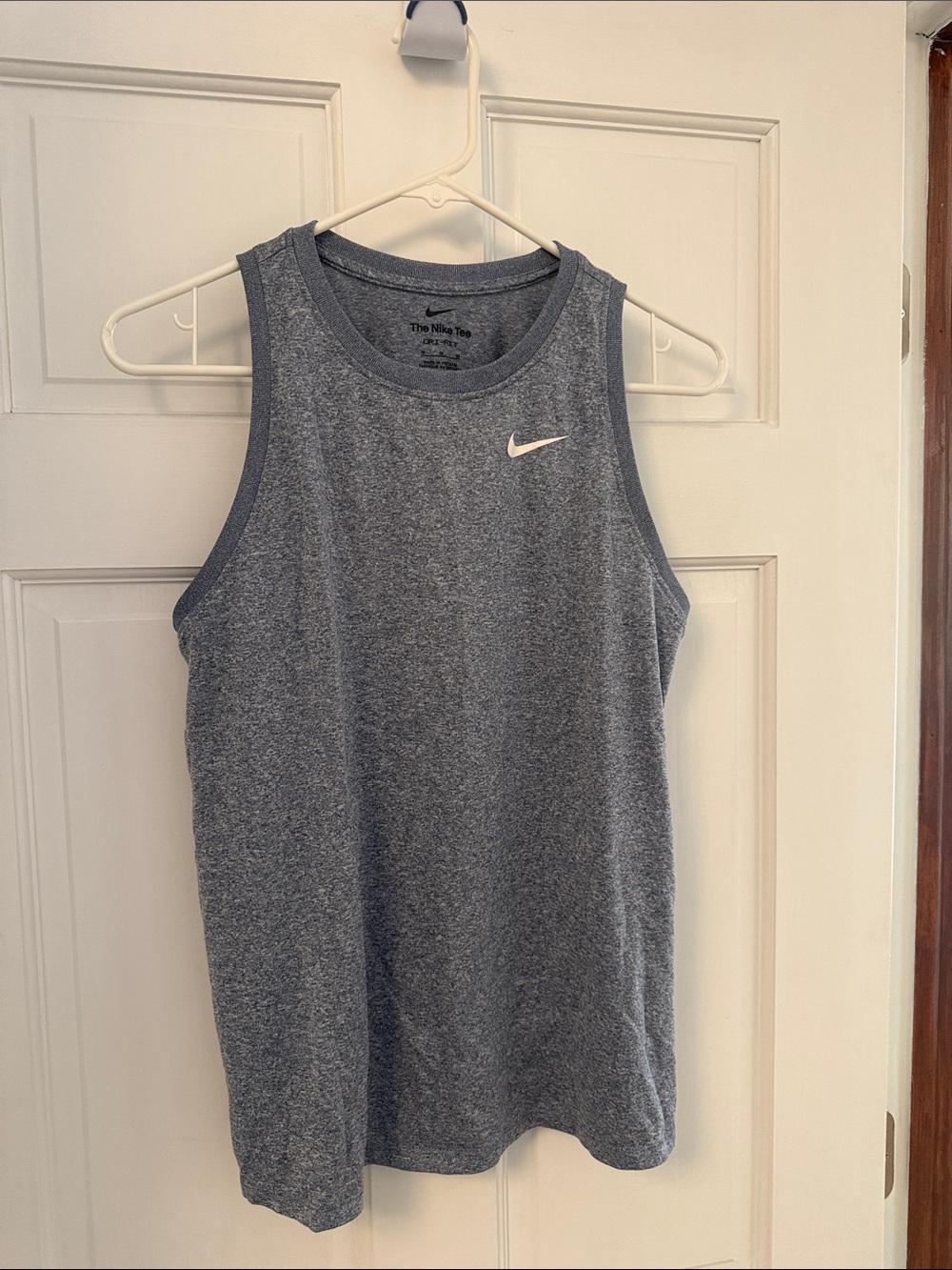 Nike Heather Gray Athletic Sleeveless Tank with White Swoosh